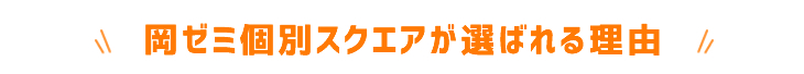 岡ゼミ個別スクエアが選ばれる理由